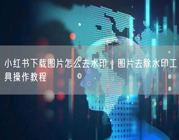 小红书下载图片怎么去水印｜图片去除水印工具操作教程