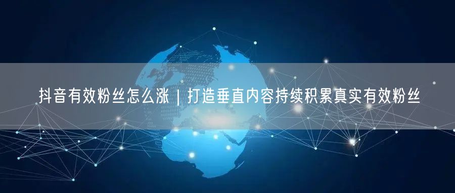 抖音有效粉丝怎么涨|打造垂直内容持续积累真实有效粉丝